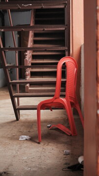 broken chairs in the room