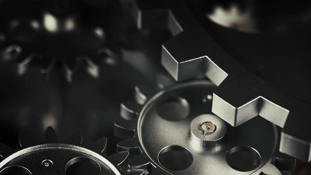 Abstract Industrial Mechanic Turning of Clock Gears
