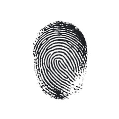a fingerprint, in a simple black-and-white style, cut out