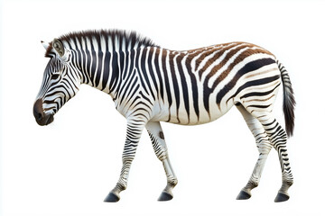 Fototapeta premium Zebra isolated on white background.