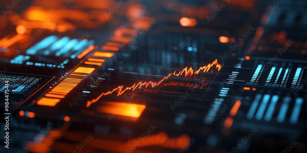 Poster a digital seismograph displays detailed earthquake data on a monitor, using vibrant colors and patte