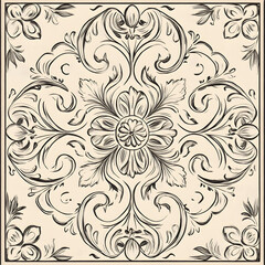 carpet or tile pattern 2D illustrator doodle wallpaper