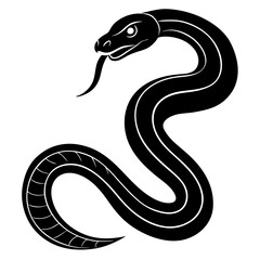 Fototapeta premium Stylized black snake icon representing danger and nature in graphic design