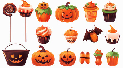 halloween candy cupcake lollipop set