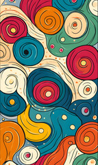 Fototapeta premium carpet or tile pattern 2D illustrator doodle wallpaper