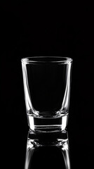 Glass with clean clear water and shadows stands on a  table. glass with water on table
