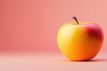 Fresh Apple with Water Droplets on Gradient Background