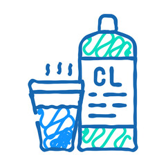 chlorine smell doodle icon sketch vector. chlorine smell sign. isolated symbol illustration
