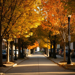 Naklejka premium Street in Autumn