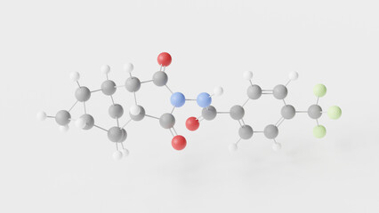 tecovirimat molecule 3d, molecular structure, ball and stick model, structural chemical formula antiviral medication