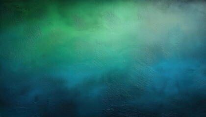 Obraz premium Vibrant Oceanic Gradient. Seamless Blend of Deep Blue and Emerald Green. Grainy Retro Noise Banner Texture Web Design Copy Space