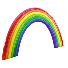 Vibrant rainbow arching across a transparency background