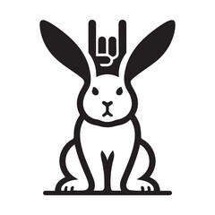 Minimalist rabbit logo with white background