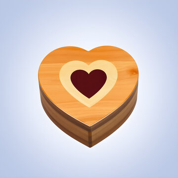 Una caja de madera encantadora en forma de coraz&oacute;n