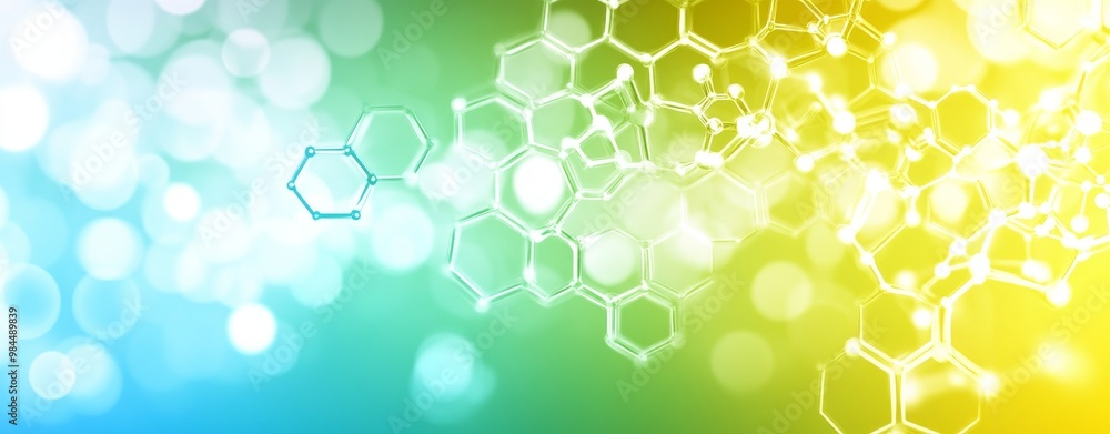 Poster hexagonal geometric design background with abstract colors