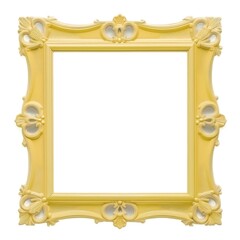 PNG yellow ornate frame, transparent background