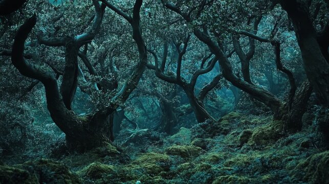 It's dark fairy tale forest full of dry crooked trees, making it even scarier thanks to generative AI.