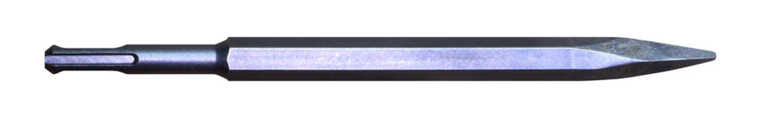 Point chisel hammer drill bit on transparent background