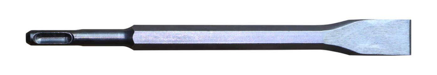 Flat chisel hammer drill bit on transparent background