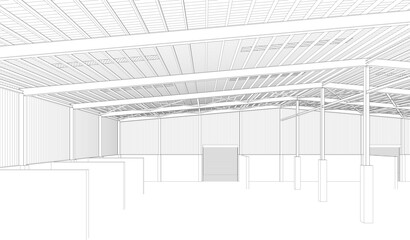 3D illustration of industrial project