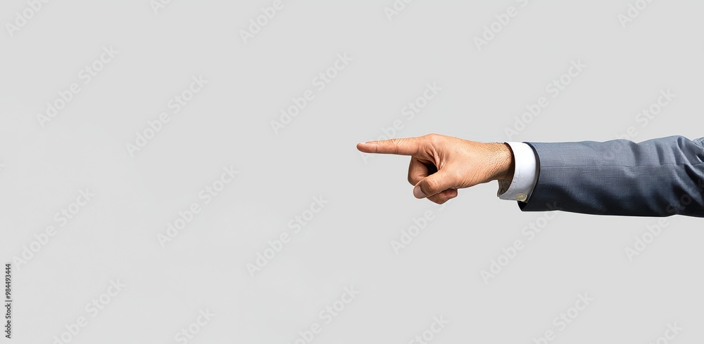 Poster the button of a virtual screen is pressed by a businessman.