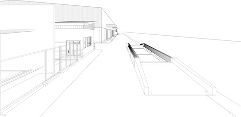 3D illustration of industrial project
