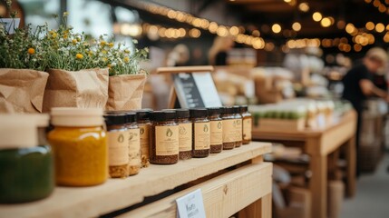 A successful social enterprise with its products on display in a local market