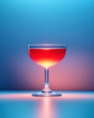 Elegant Cocktail in Glass with Colorful Background