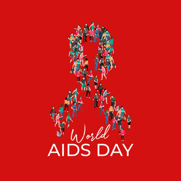 World Aids Day, Aids day creative ads. Design for banner, poster, and 3D Illustration. Social media world post aids day. World AIDS Day, Illustration Of World Aids Day