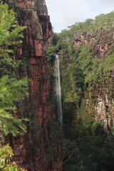 cachoeira dos macacos em vila bela da santíssima trindade, mato grosso 