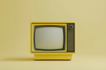 Old Television on Yellow Background | Retro Style with Bold Vintage Aesthetic