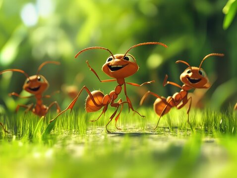 ants on the grass