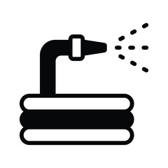 A flexible garden hose for watering plants and cleaning