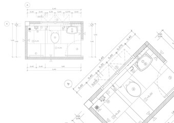 Floor plan designed building on the drawing.