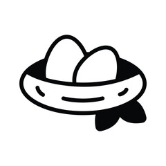 Birds nest vector design in editable style, isolated on white background