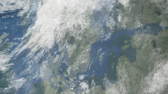 Zooming in on Linkoping, Sweden frome space - Perfect for Travel Intros and Backgrounds. Realistic 3D Animation.