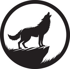 wolf howling vector