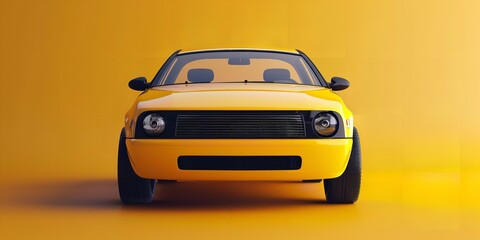 A generic, nameless moder automobile seen from the front, Generative AI.