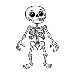 Skeleton cartoon coloring pages - coloring book for kids