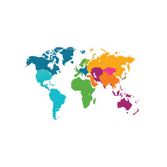 Obraz premium Trendy Logo of Map World Icon Mascot Vector Design