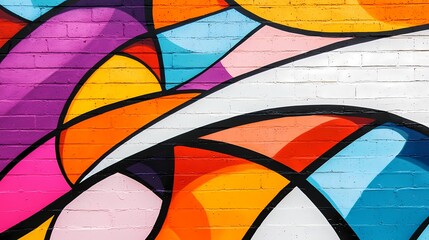 Fototapeta premium Dynamic street art backdrop featuring vibrant colors and patterns for artistic projects.