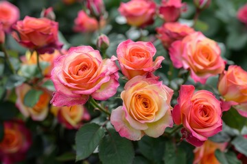 Obraz premium Beautiful colorful roses forming a romantic floral background