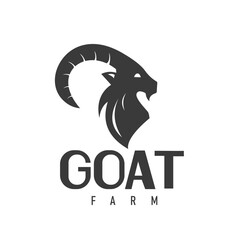 Big Horn Sheep Head Silhouette or Mountain Ram for Wildlife Logo Design or Aries Capricorn Vector Illustration Design