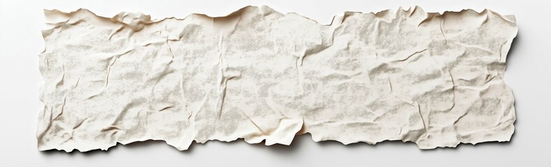 Crumpled, pressed old paper in the shape of a rectangle banner