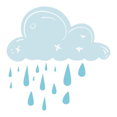 PNG raining cloud element, transparent background