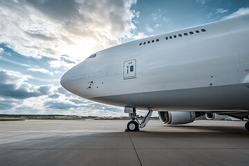 Obraz premium Boeing 747-8F Cargo Plane on Runway
