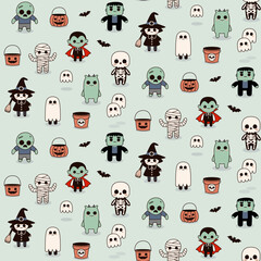 The kids are coming for halloween pattern