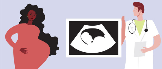 African Woman and Signal for Help with Hand, Flat Vector Stock Illustration for Victims of Domestic Violence