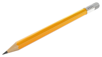 PNG Yellow pencil with metal eraser