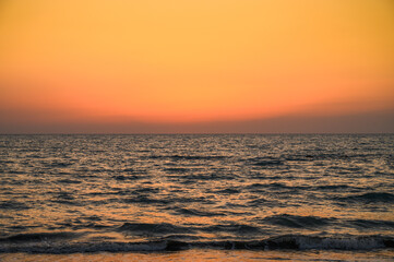 Picturesque sunset over Mediterranean Sea horizontal banner